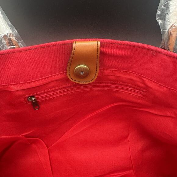 Vintage Disney Winnie the Pooh Tote Shoulder Purse Bag Red Leather Tiger Piglet - Picture 7 of 9